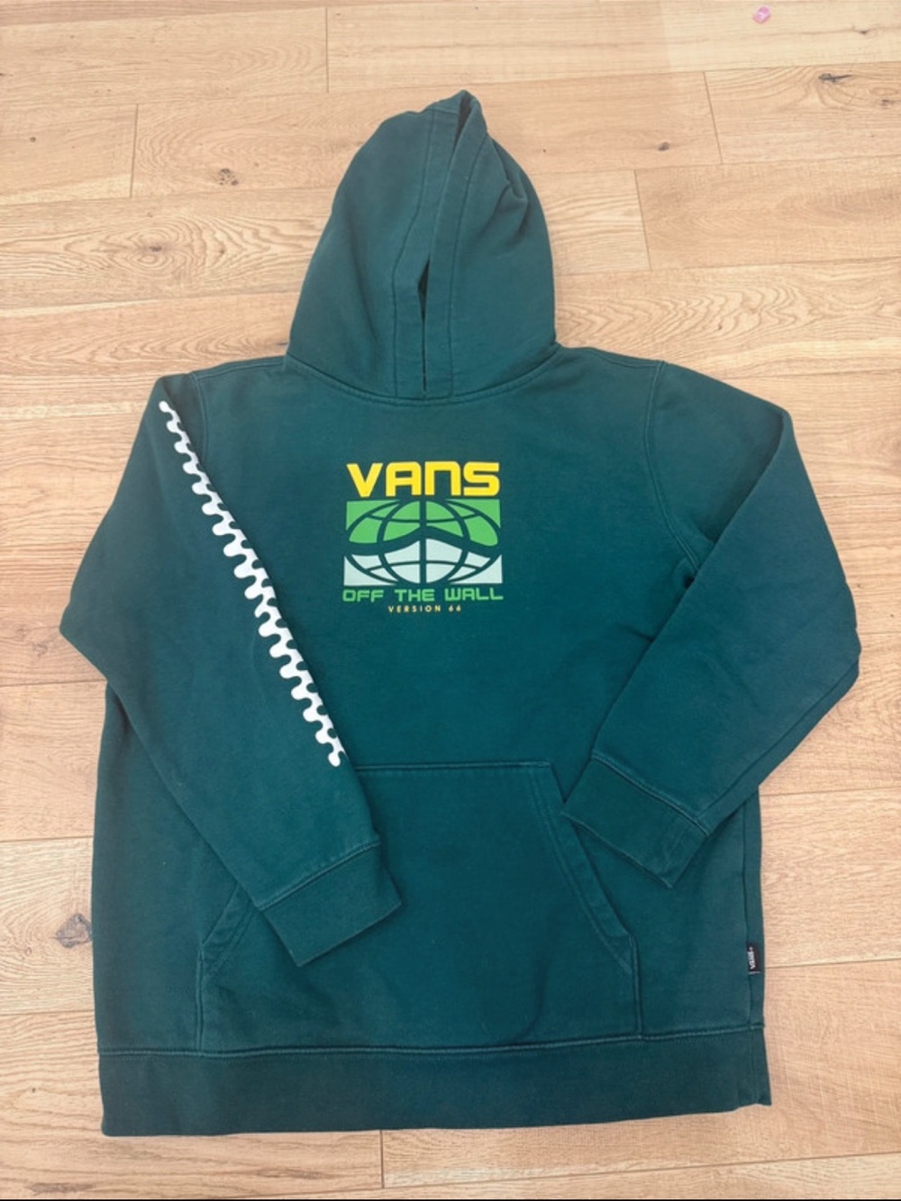 Youth XL Vans 'Off The Wall' Green Graphic Hoodie